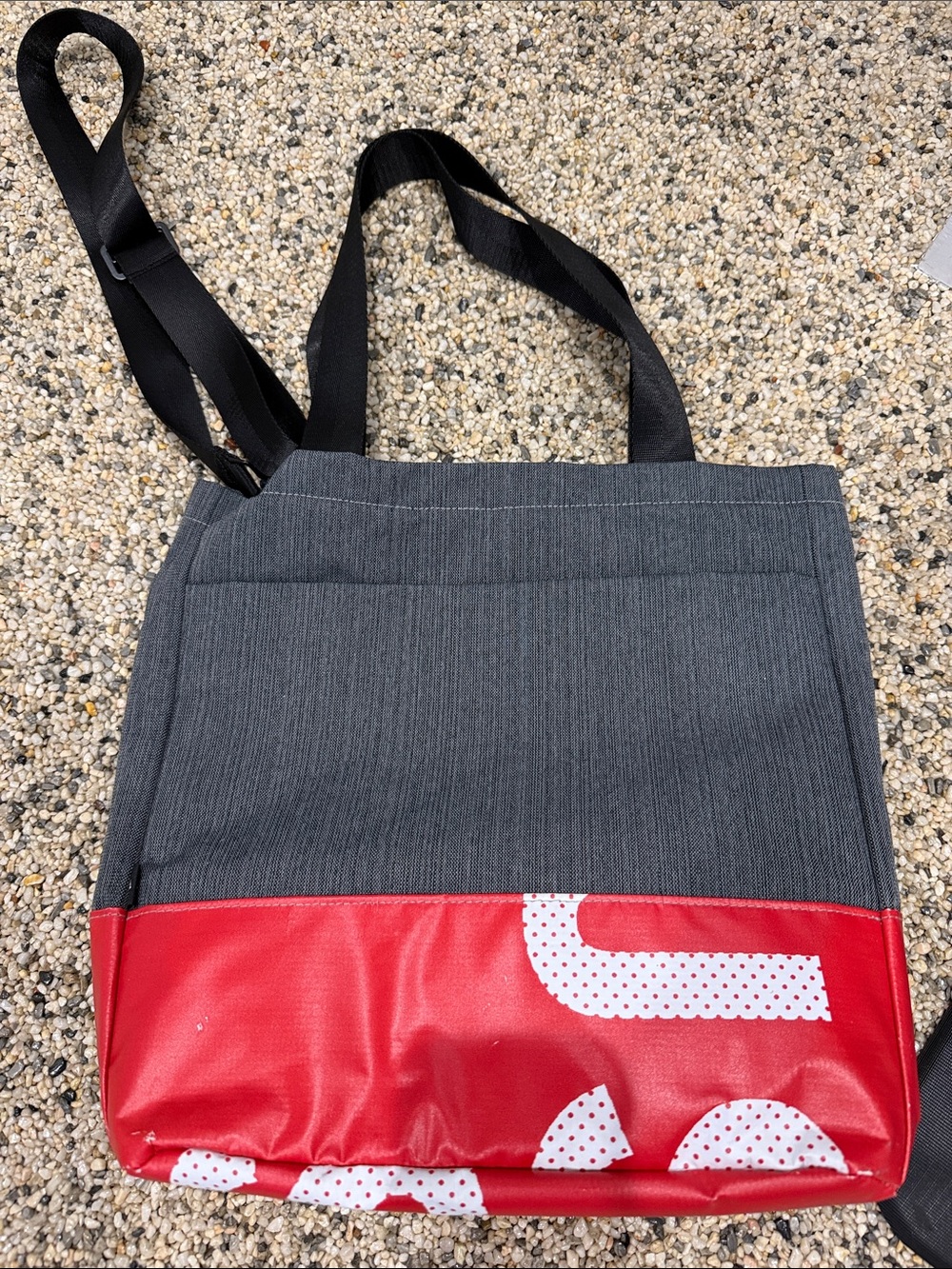 Gray and Red Tote Bag - Stylish Everyday Carry